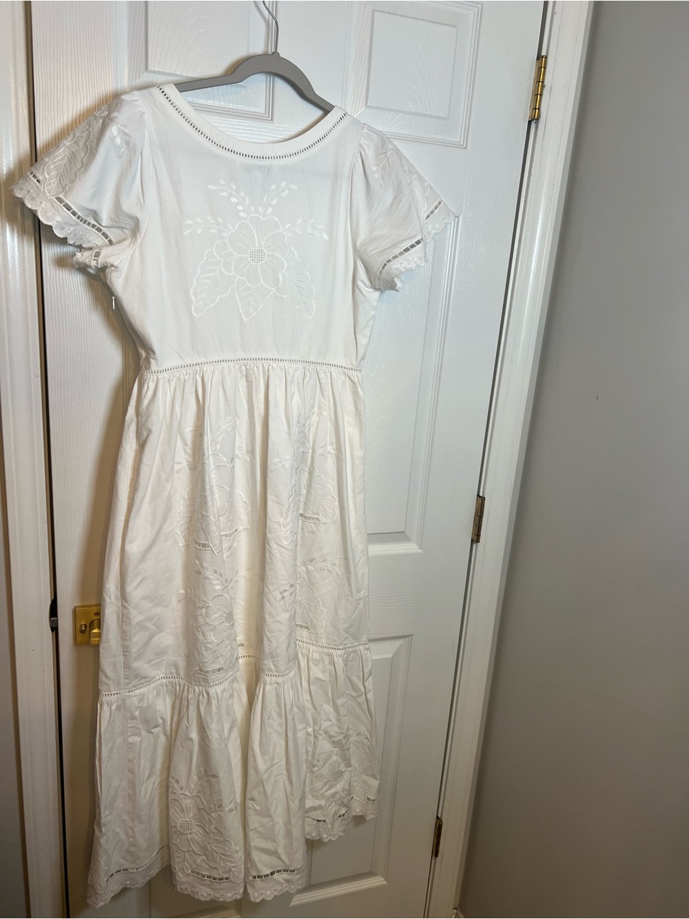 Hunter Bell Marley Flutter-Sleeve Embroidered Eyelet Midi Dress - Picture 10 of 13